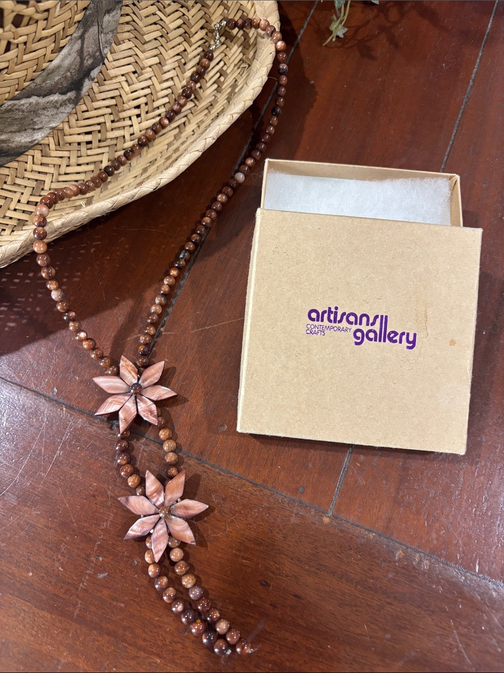Artisan Floral Bead Long Necklace